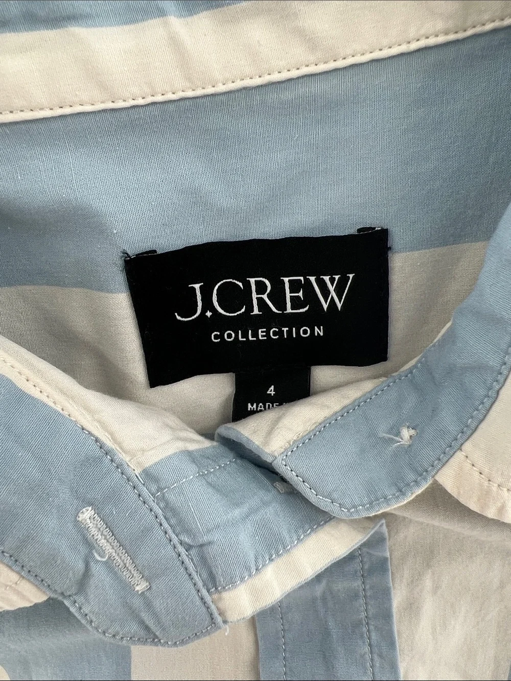J Crew Relaxed Fit Cropped Shirt in Barlow Stripe coastal academia preppy office